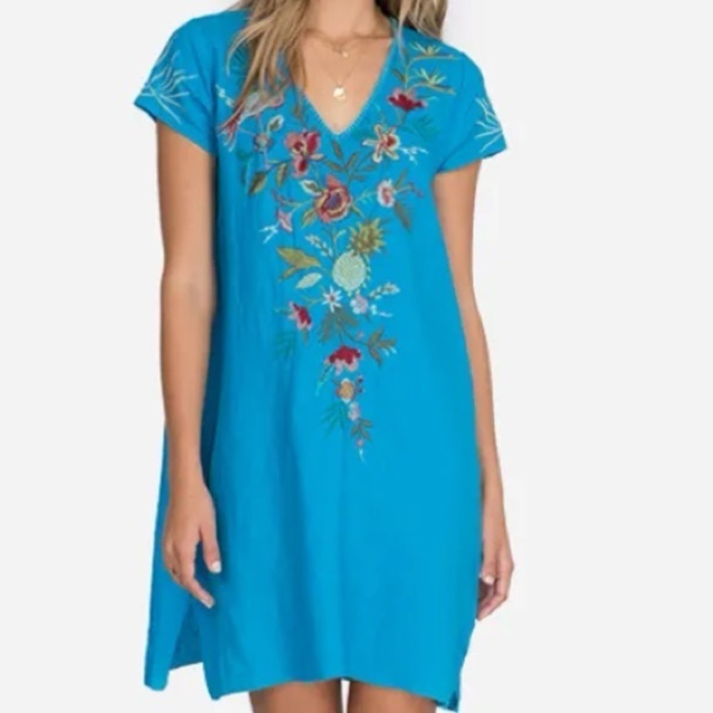 Embroidered Blue Women's Top
